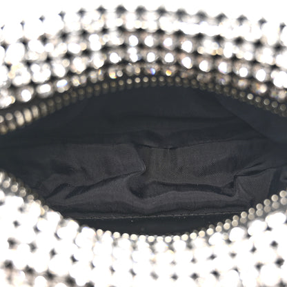Alexander Wang Mesh Crystal Rhinestone Mini Heiress Pouch Black Silver 5 of 9