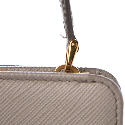 Prada Saffiano Metal Compact Wallet Argilla 12 of 14
