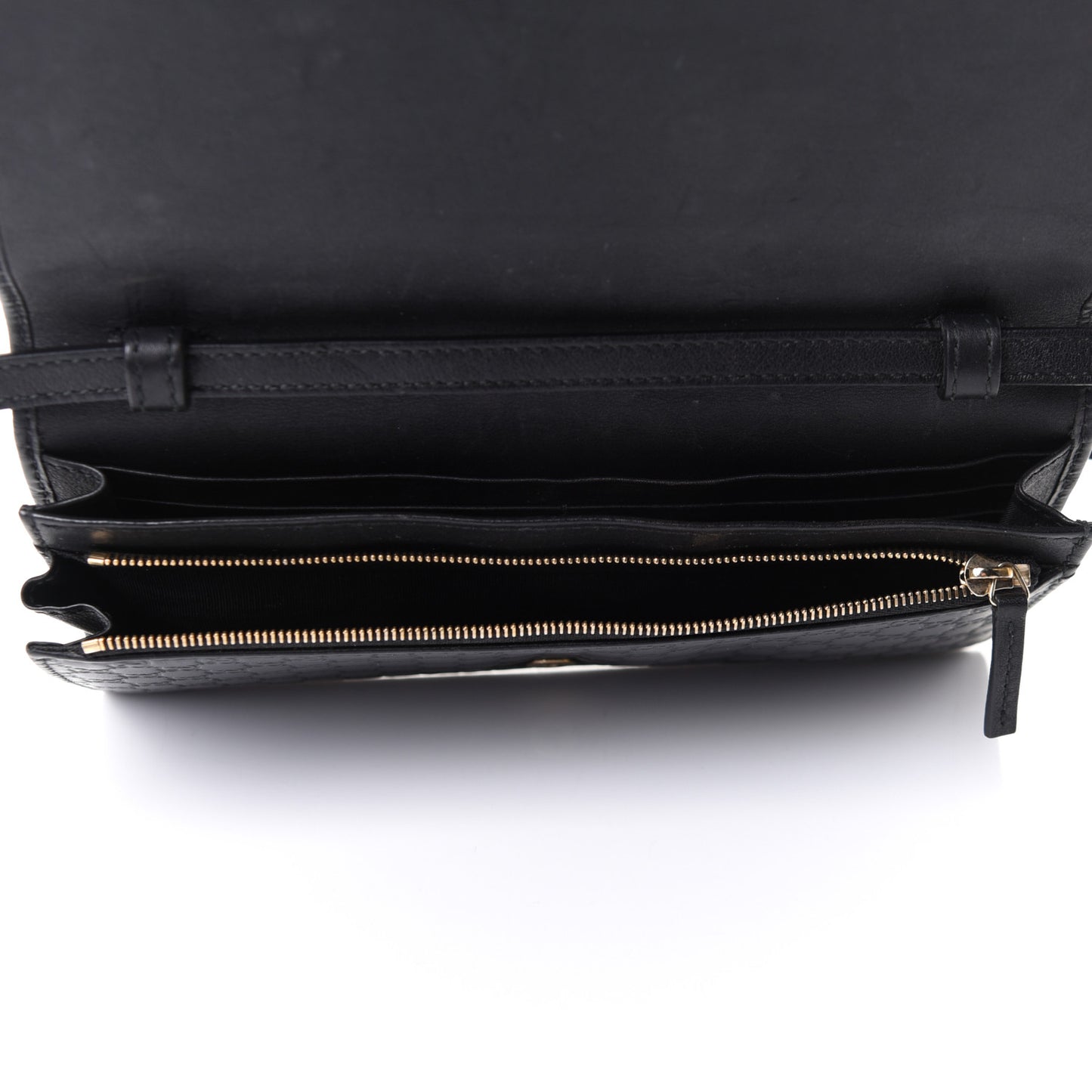 Microguccissima Crossbody Wallet Black