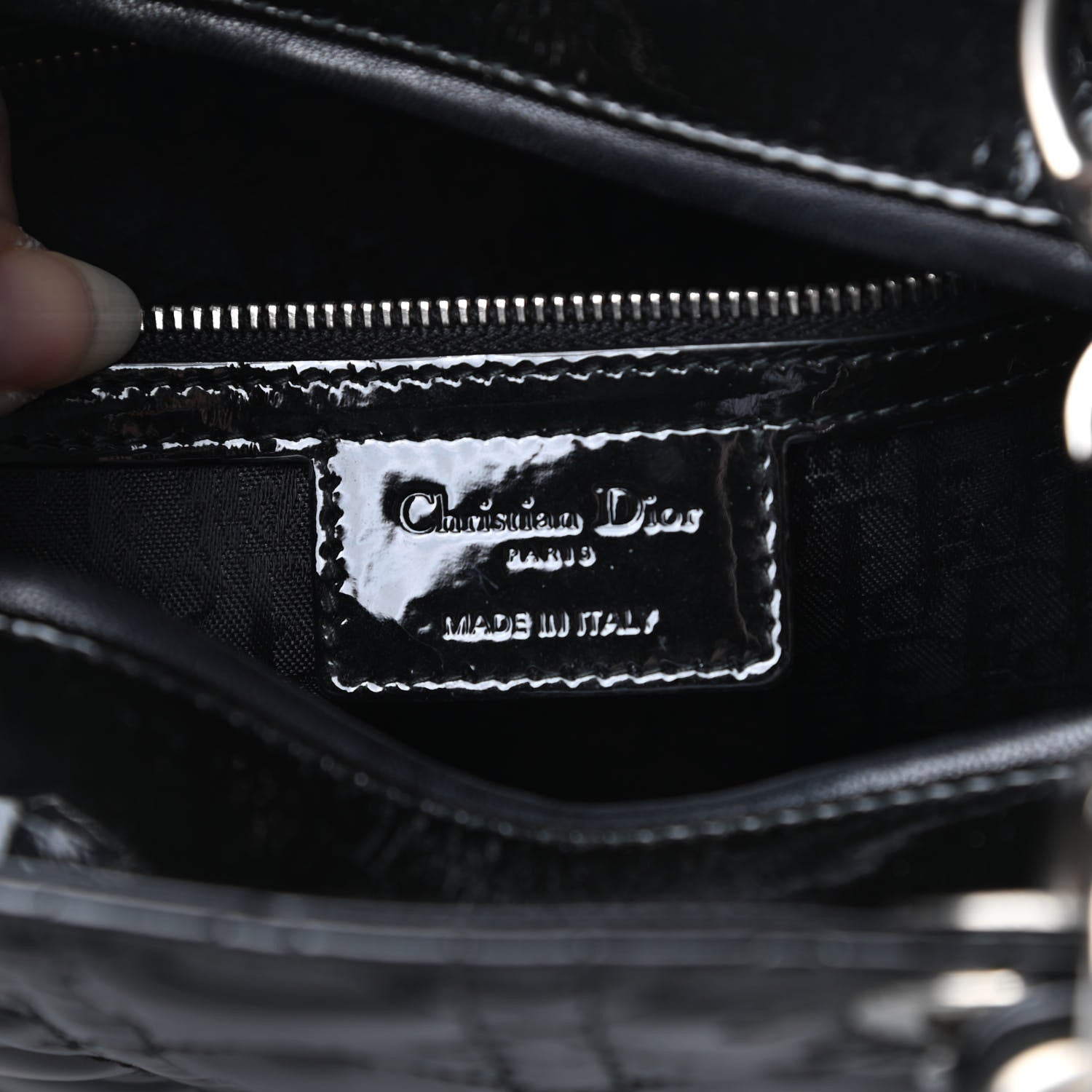 Christian Dior Patent Cannage Large Lady Dior Black 6 of 10