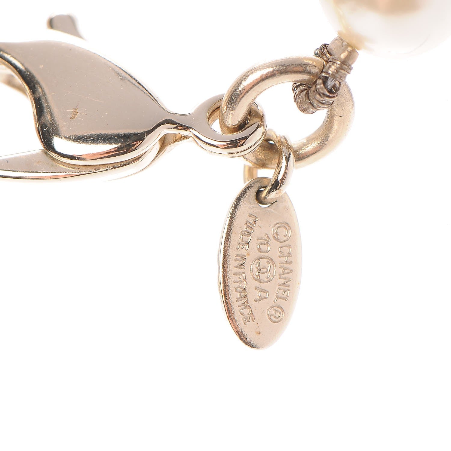Chanel Pearl Baguette Crystal CC Long Necklace Gold 6 of 7