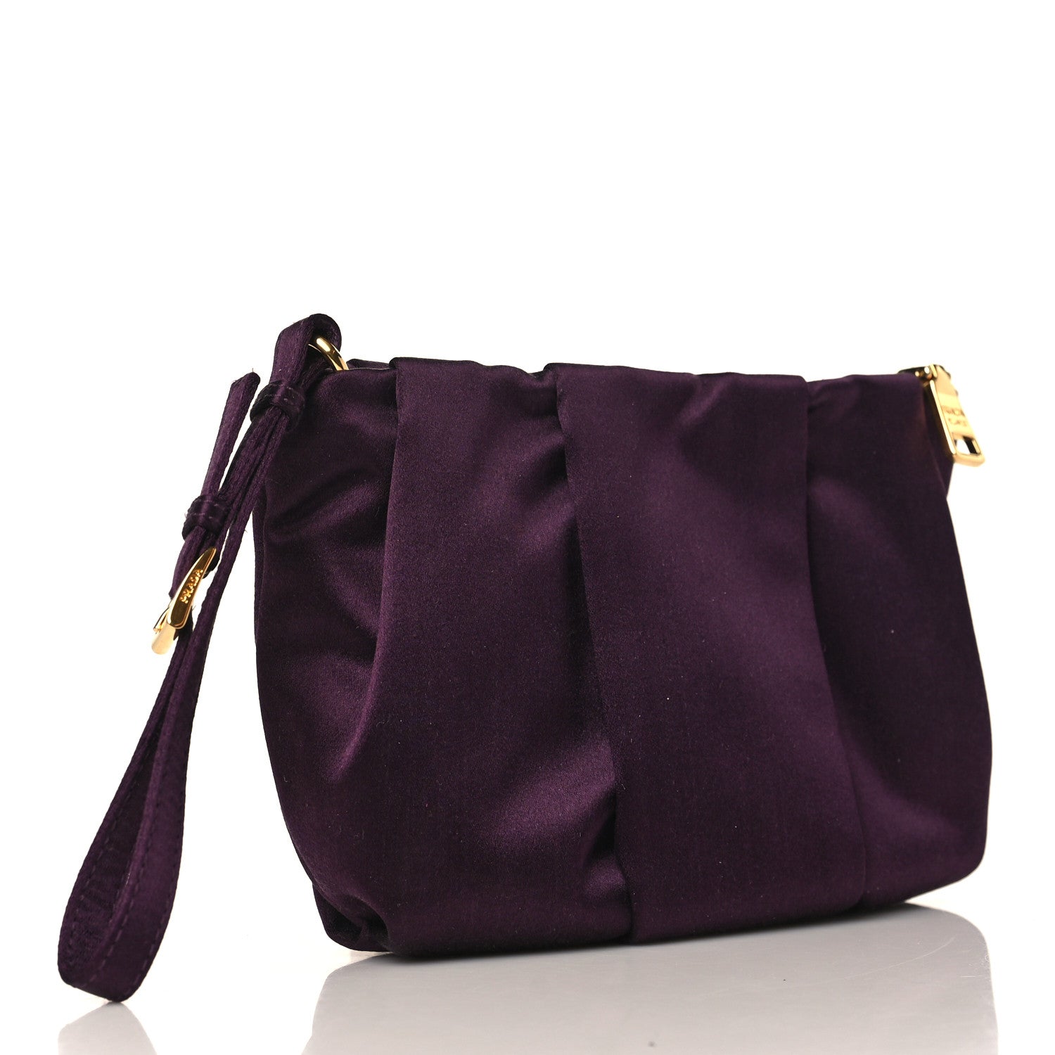 Prada Satin Raso Bow Wristlet Prugna 3 of 10