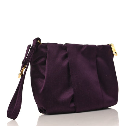 Prada Satin Raso Bow Wristlet Prugna 3 of 10
