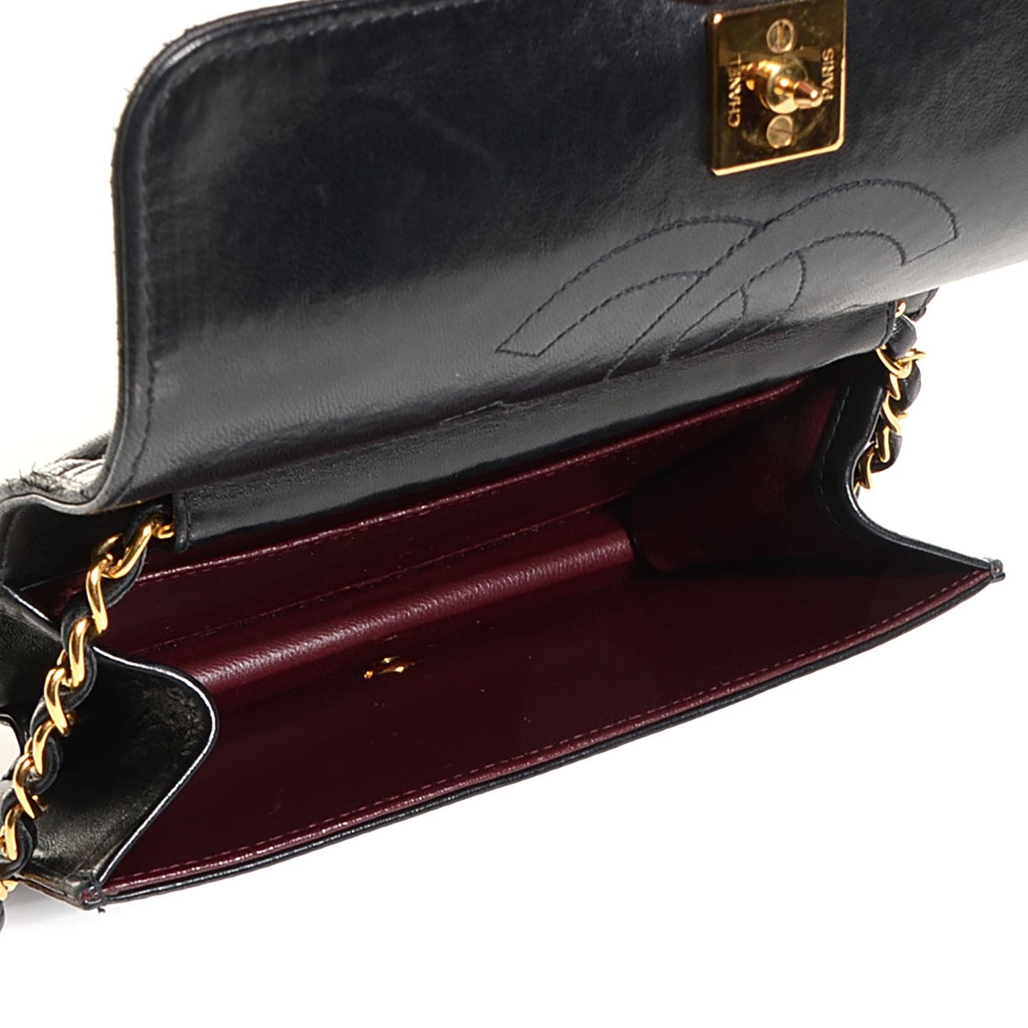 Lambskin Quilted Mini Flap Bag Black