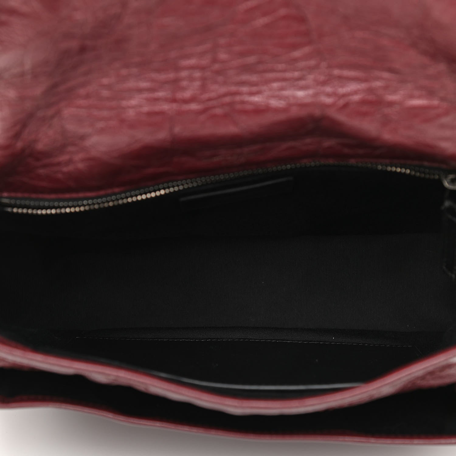 Saint Laurent Crinkled Calfskin Matelasse Monogram Medium Niki Chain Satchel Burgundy 5 of 11
