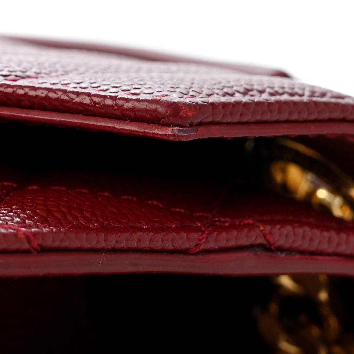 Grain De Poudre Textured Mixed Matelasse Triquilt Medium Monogram Satchel Oxblood