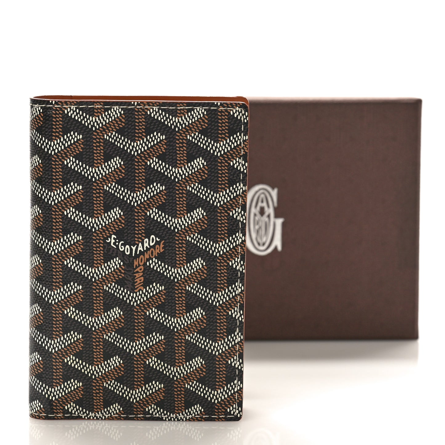 Goyardine Grenelle Passport Wallet Black Gold