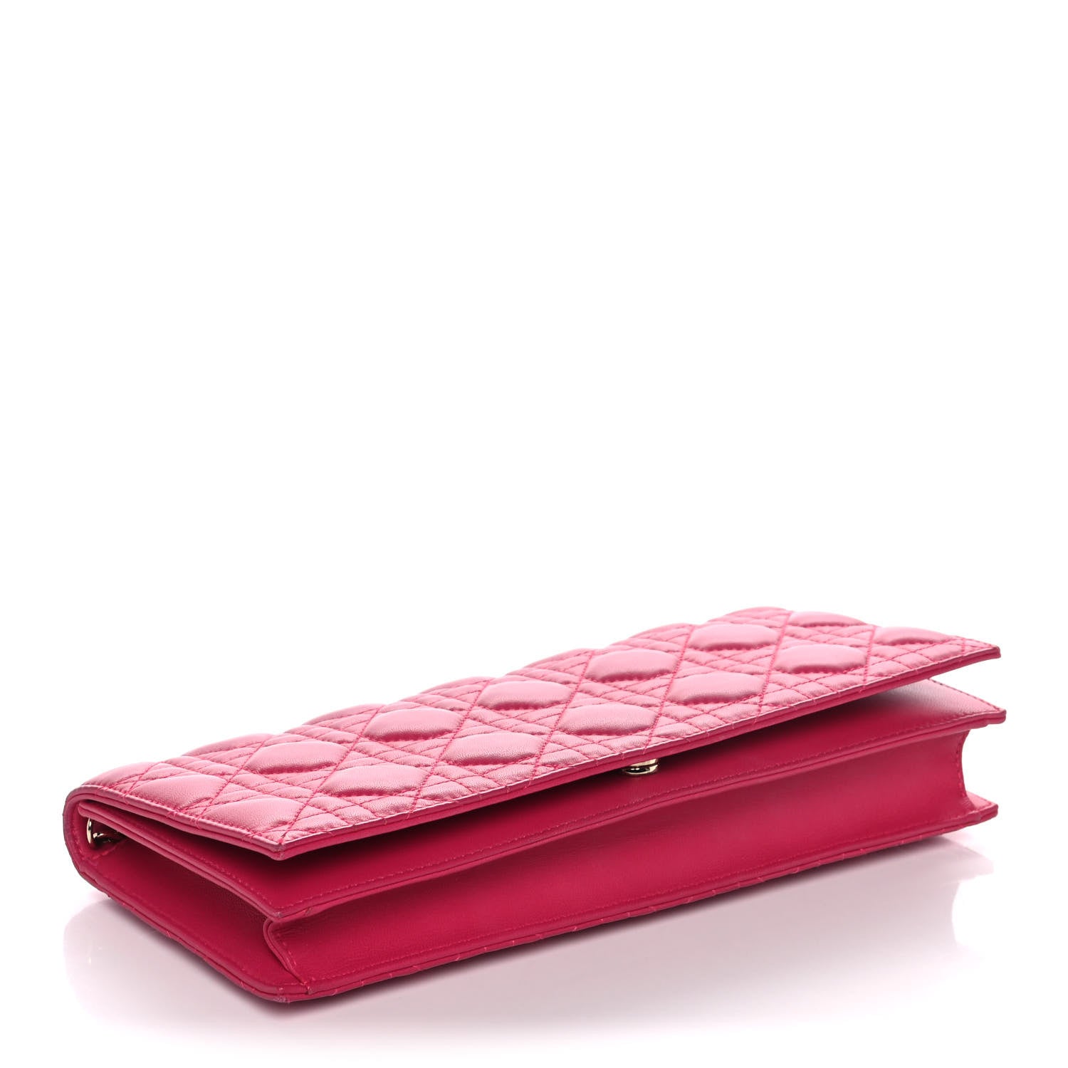 Christian Dior Lambskin Cannage Lady Dior Clutch Fuchsia 4 of 12