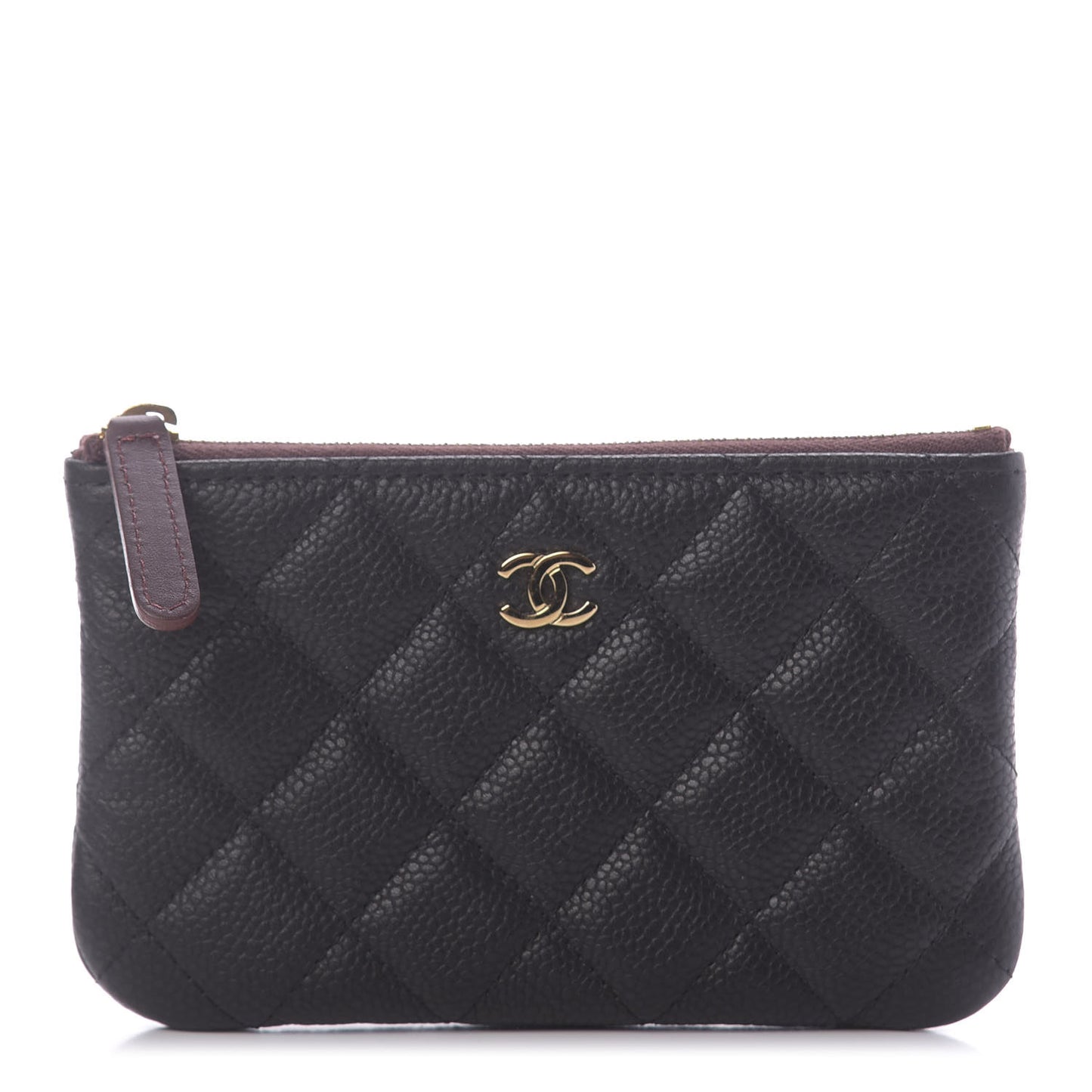Caviar Quilted Small Cosmetic Case Black