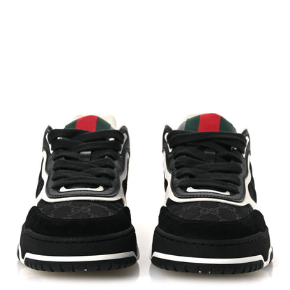Gucci Calfskin Suede GG Monogram Re-Web Womens Sneakers 38 White Black 3 of 11