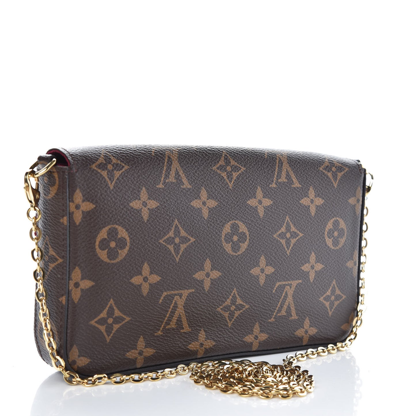 Monogram Pochette Felicie Chain Wallet Fuchsia