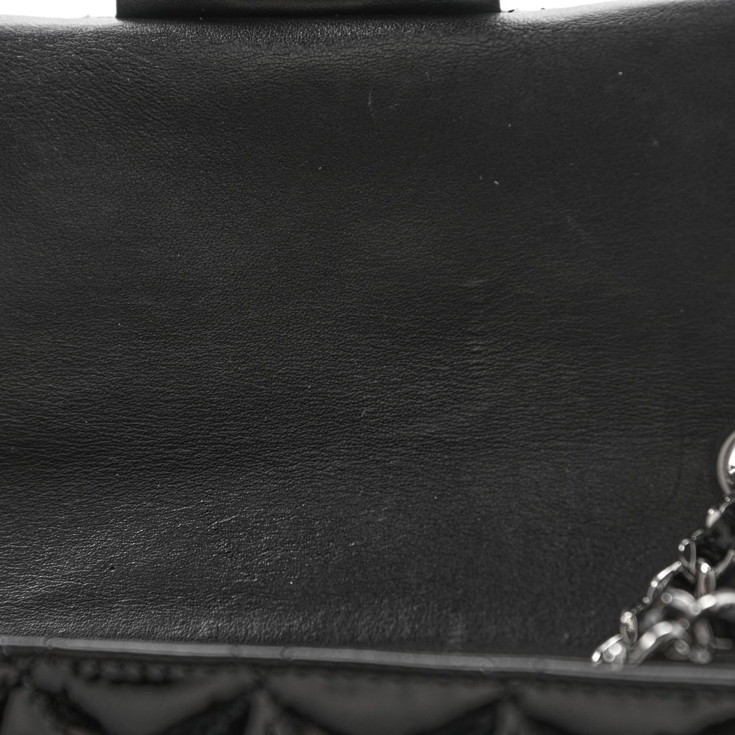Patent Calfskin Quilted Extra Mini Rectangular Flap Black