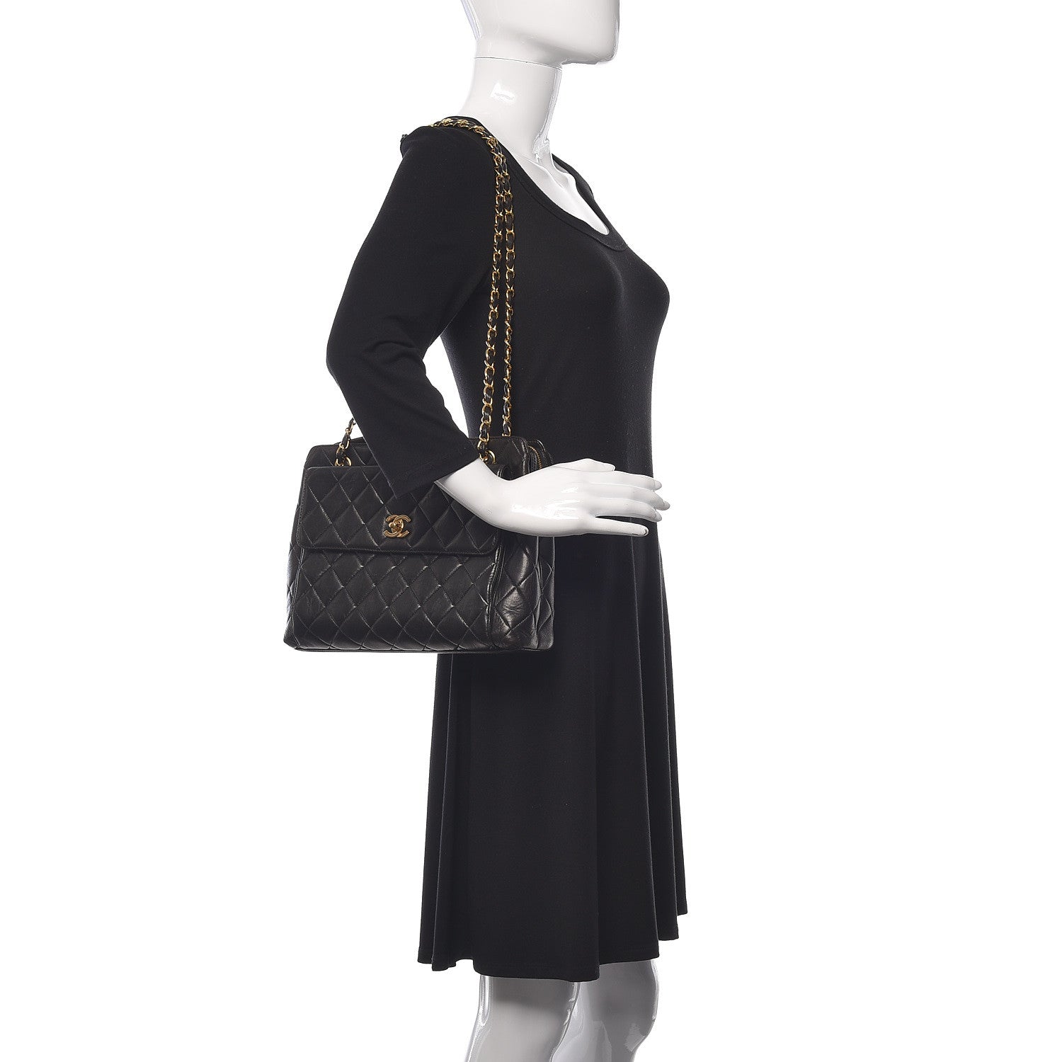 Chanel Lambskin Quilted Shoulder Bag Black 2 of 16