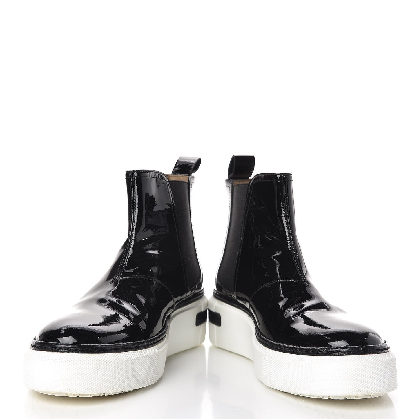 Patent Slip On Sneaker Boots 36.5 Black