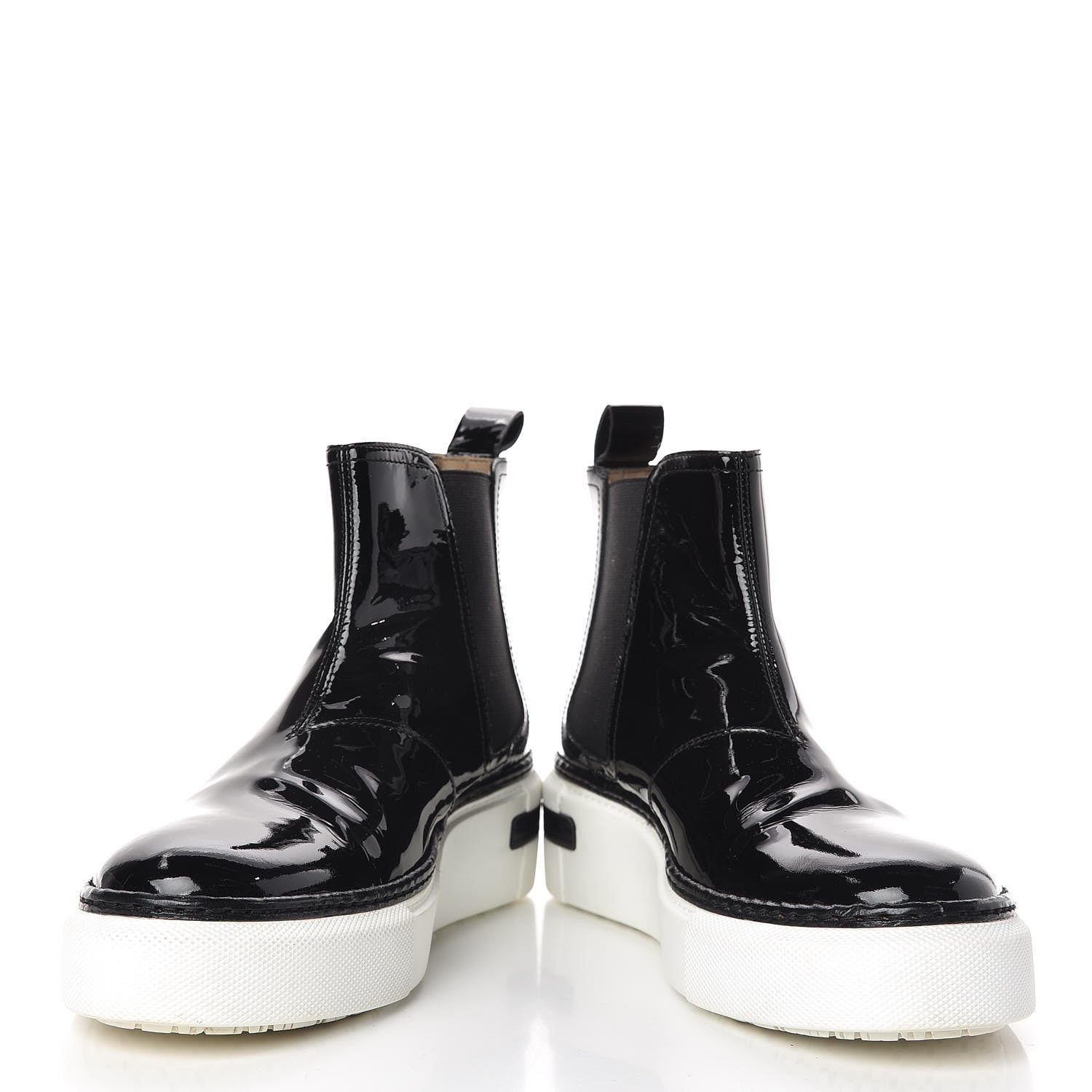 Hermes Patent Slip On Sneaker Boots 36.5 Black 5 of 10