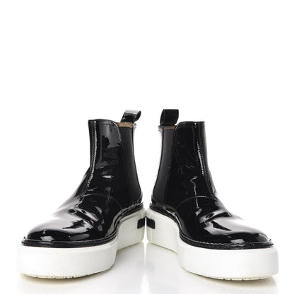 Hermes Patent Slip On Sneaker Boots 36.5 Black 5 of 10