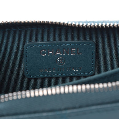 Chanel Caviar Quilted Zip Coin Purse Dark Turquoise 6 of 9