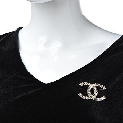 Chanel Baguette Crystal Quilted CC Brooch Gold 2 of 7