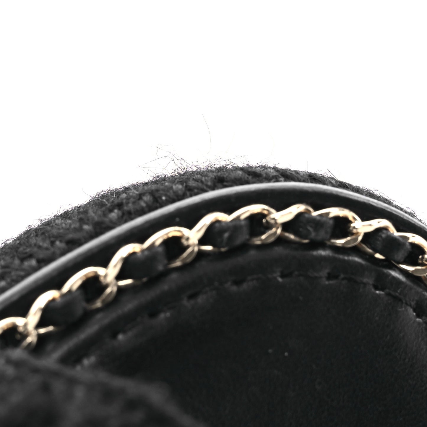 Wool Alpaca Chain CC Slide Sandals 40 Black