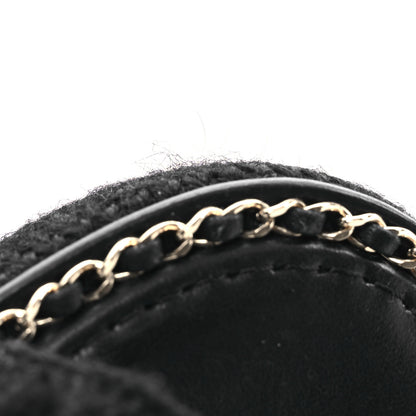 Chanel Wool Alpaca Chain CC Slide Sandals 40 Black 11 of 11