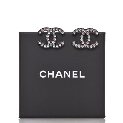 Chanel Iridescent Crystal CC Earrings Multicolor 10 of 10