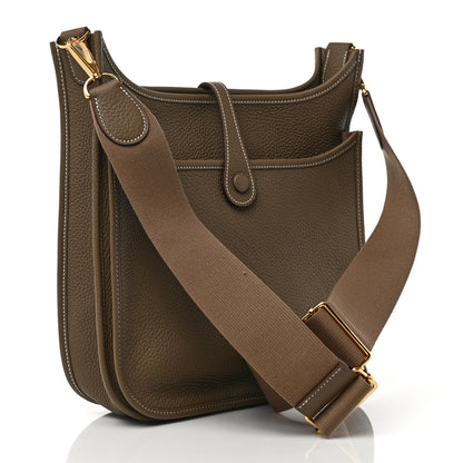 Hermes Taurillon Clemence Evelyne III PM Etoupe 3 of 8