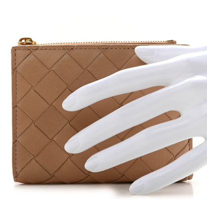Bottega Veneta Nappa Intrecciato Small Bi-fold Zip Wallet Porridge 2 of 11