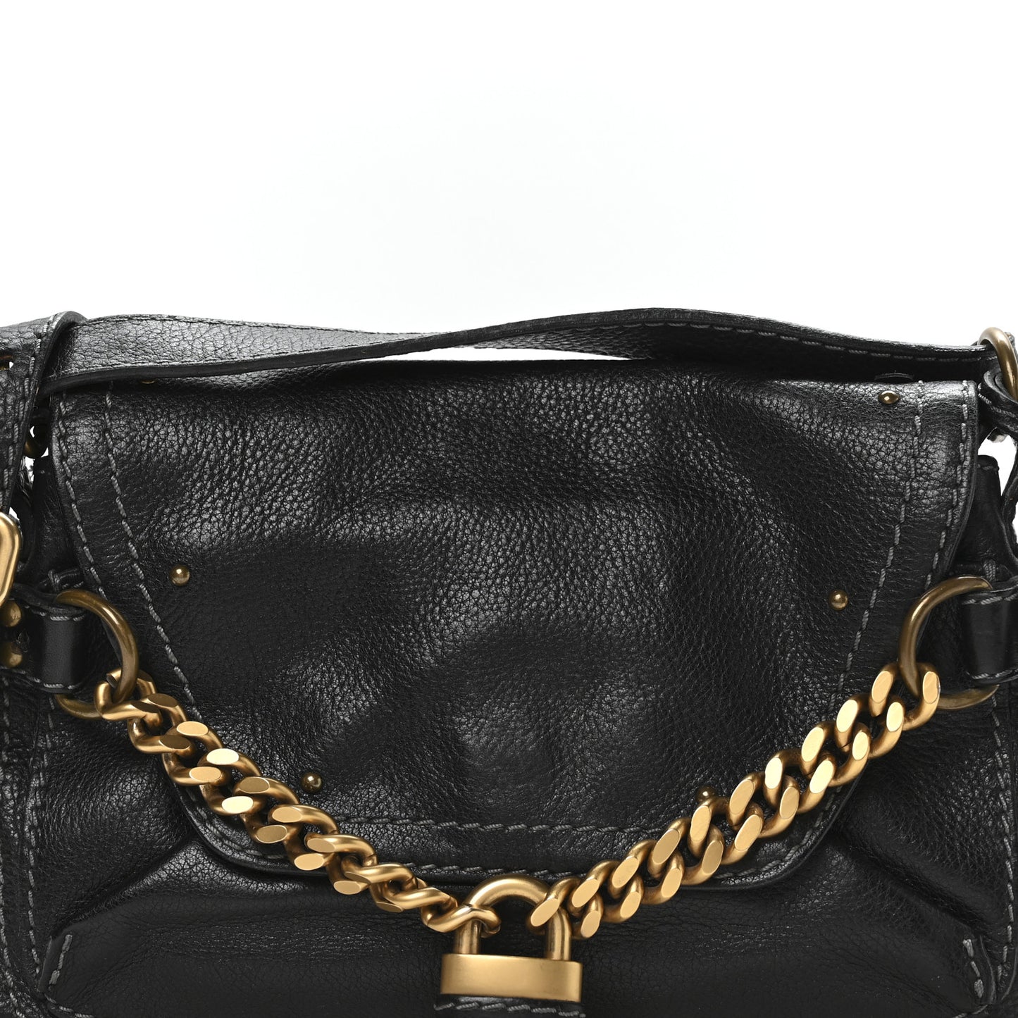 Calfskin Small Paddington Capsule Satchel Black