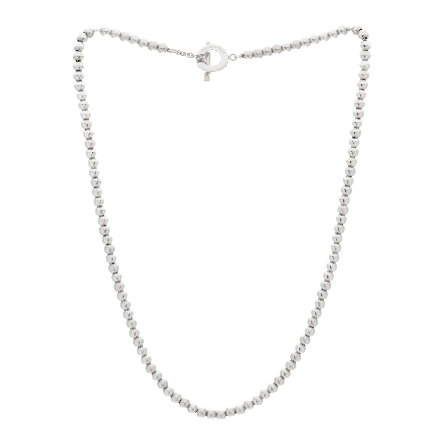 Sterling Silver 4mm Beads Toggle Necklace