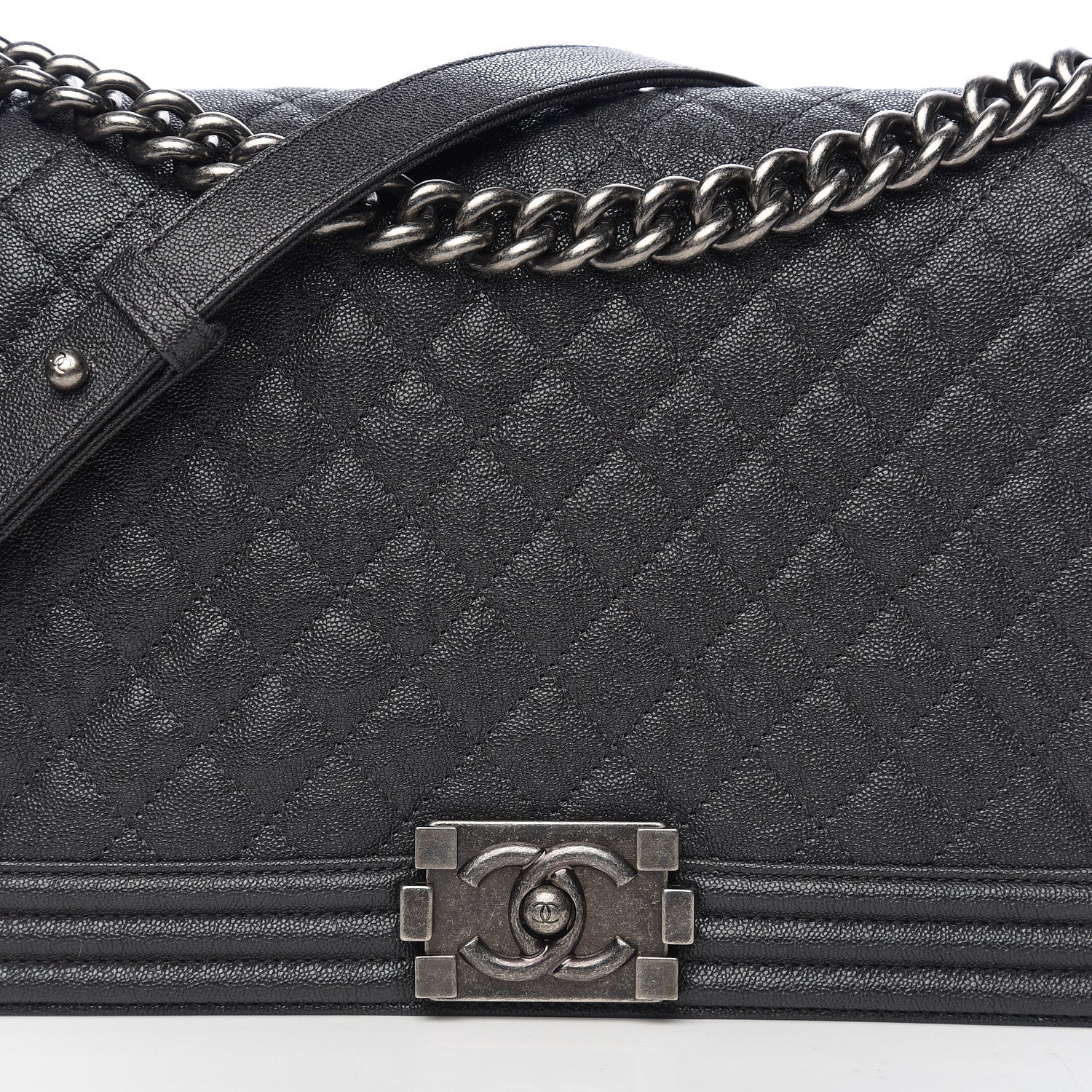 Chanel Metallic Caviar Quilted New Medium Boy Flap Grey 9 of 9