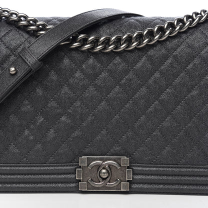 Chanel Metallic Caviar Quilted New Medium Boy Flap Grey 9 of 9