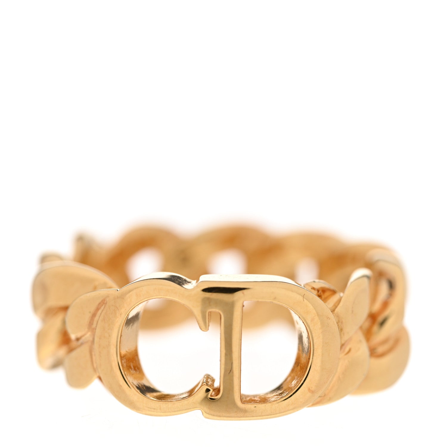 Christian Dior Metal CD Chain Ring S Gold 1 of 5