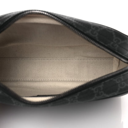 Gucci GG Supreme Monogram Textured Calfskin Emblem Small Crossbody Black 5 of 10