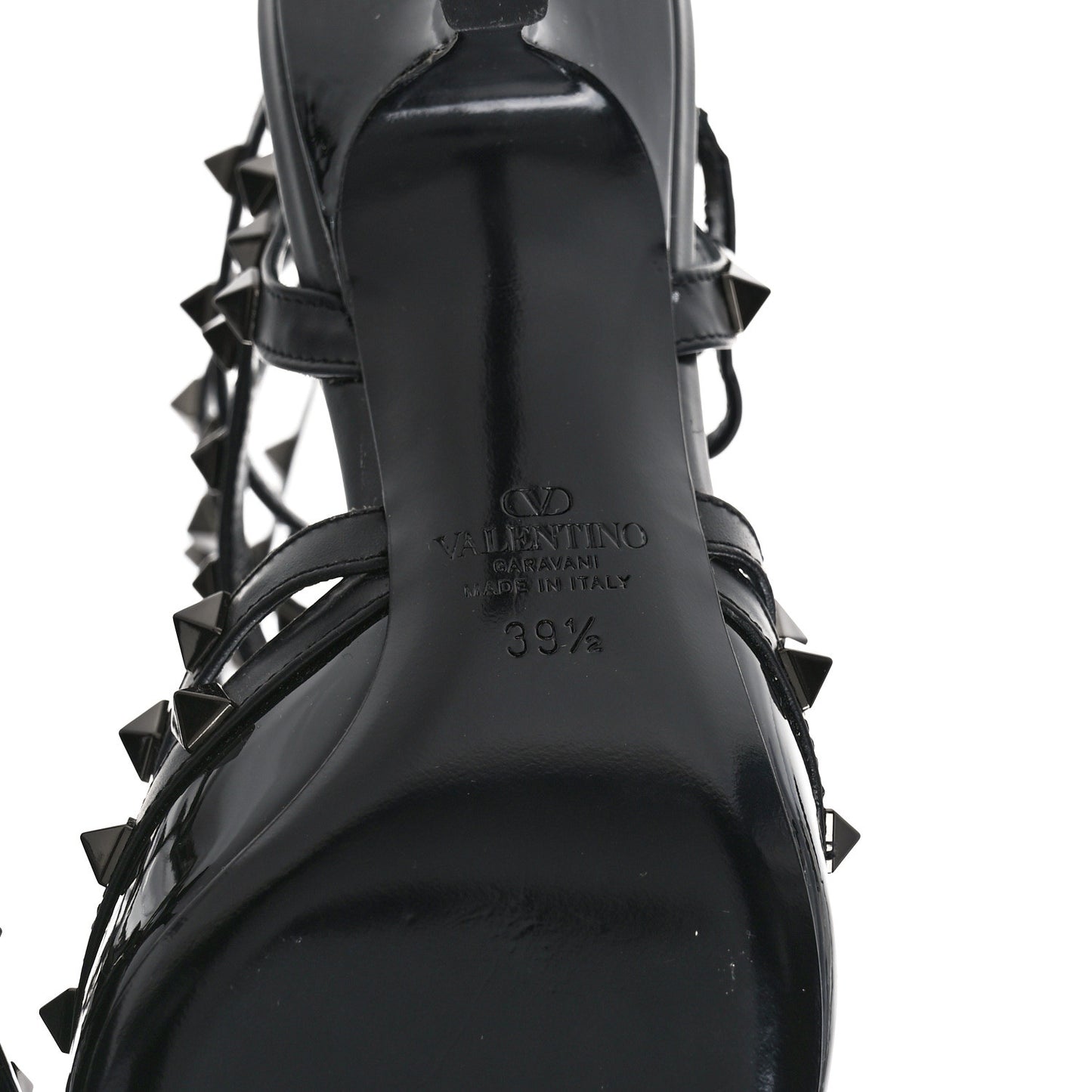 Patent Monochrome Rockstud 70mm Pumps 39 Black