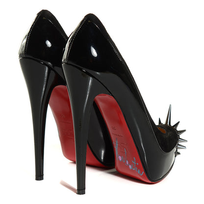Christian Louboutin Patent Suede Spike Toe Asteroid 160 Pumps 39 Black 4 of 7
