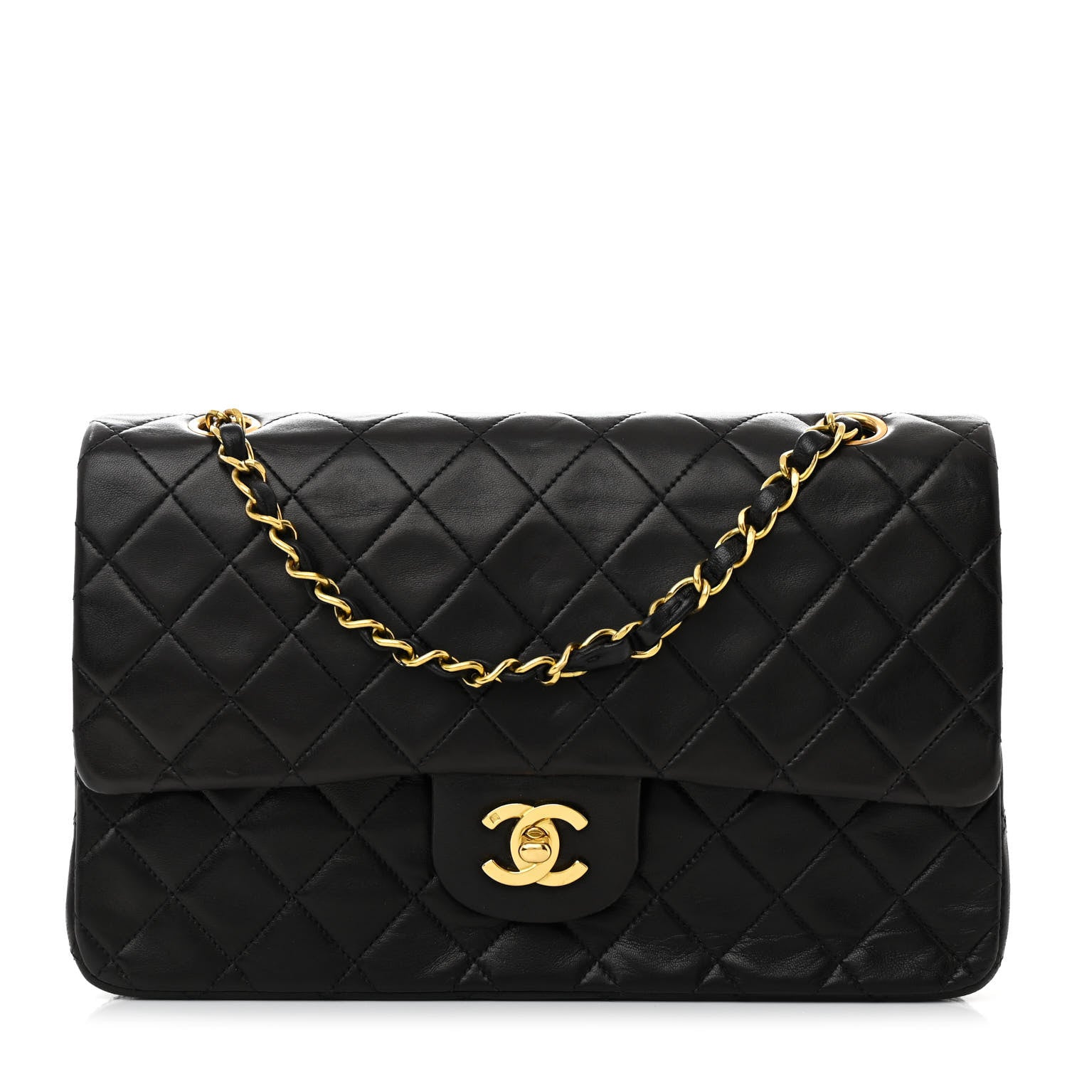 Chanel Lambskin Quilted Medium Double Flap Black 1 of 15