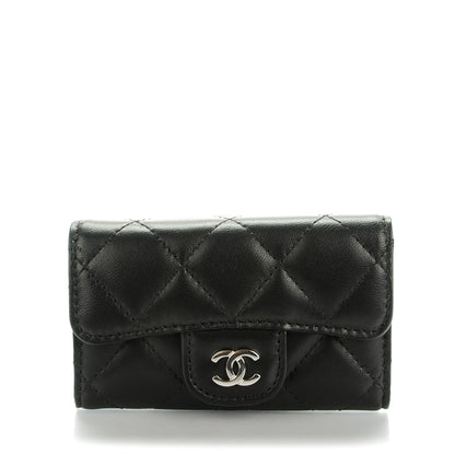 Chanel Lambskin Quilted 6 Key Holder Black 1 of 8