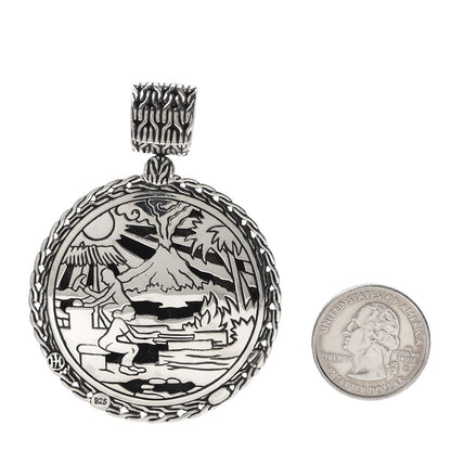 John Hardy Sterling Silver Large Palu Hammered Enhancer Pendant 2 of 3