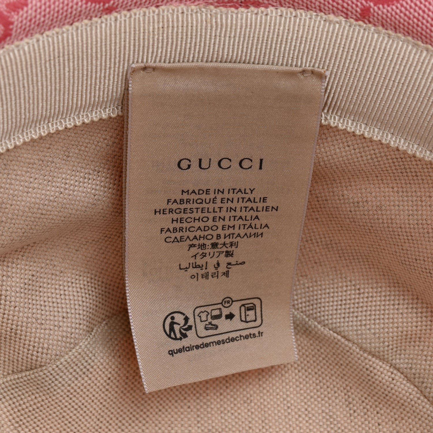 Gucci Monogram Textured Dollar Calfskin GG Jago Bucket Hat S Soft Cotton Candy Dark Cotton Candy 8 of 9