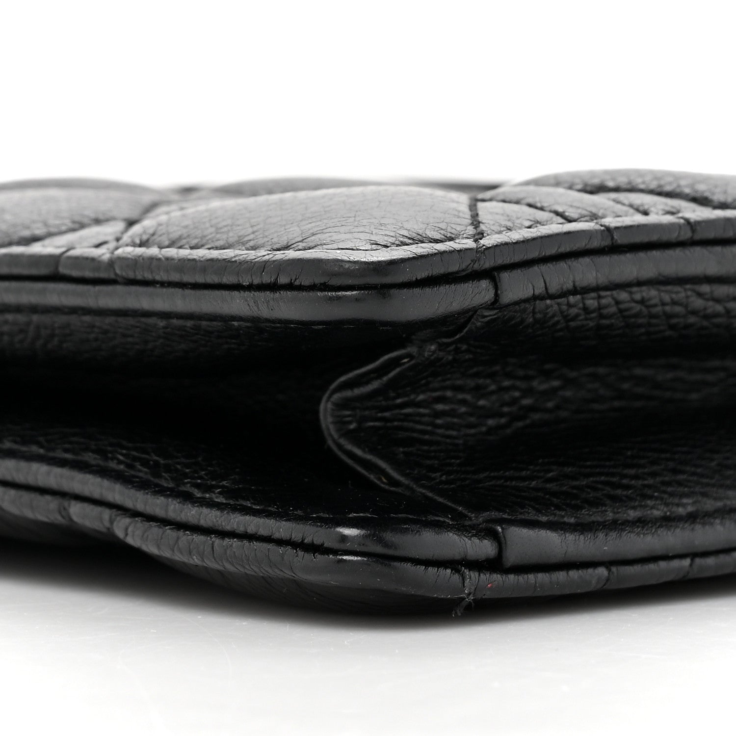 Christian Dior Calfskin Cannage Caro Zipped Pouch With Chain Black 9 of 11