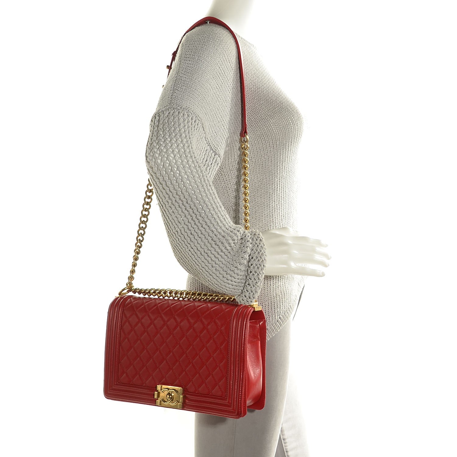Chanel Lambskin Quilted New Medium Boy Flap Red 2 of 8