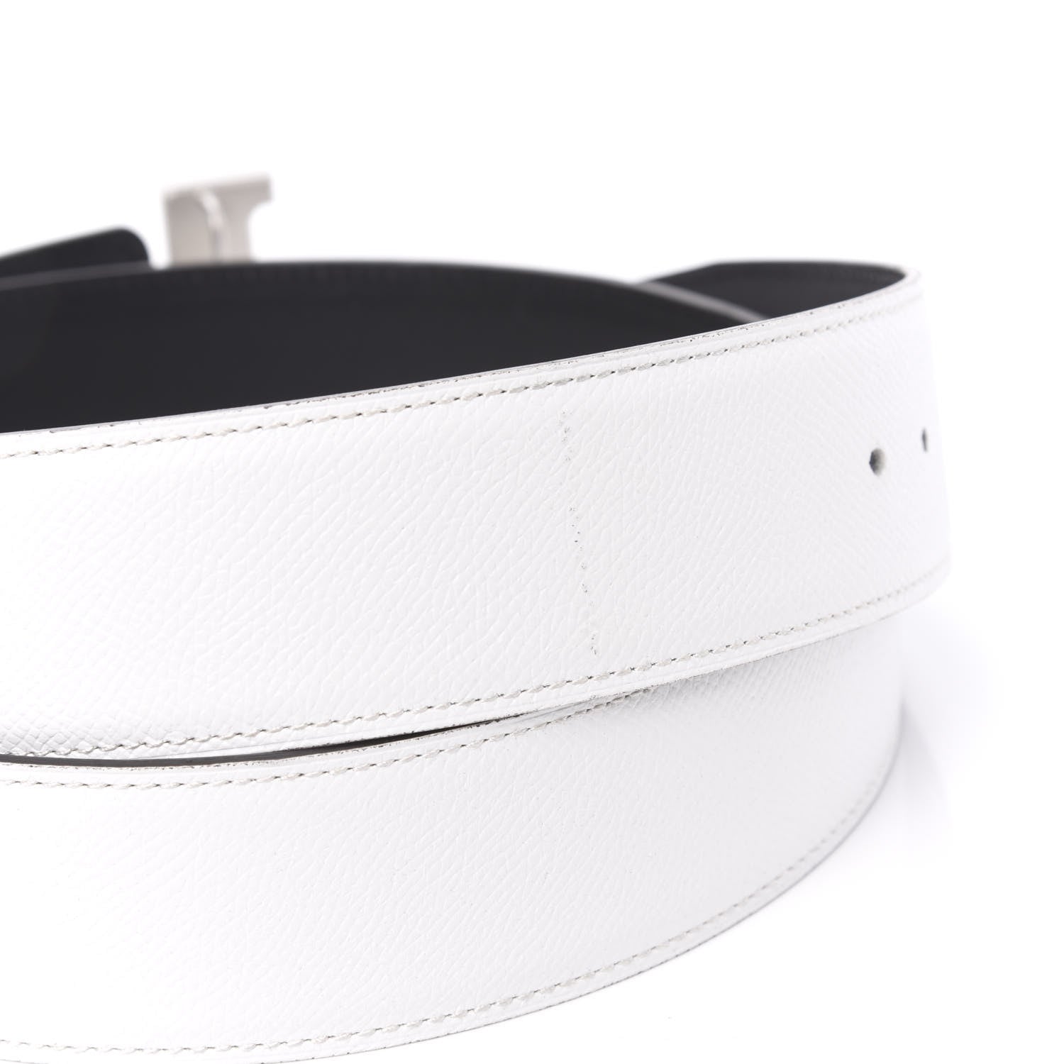 Hermes Chamonix Epsom 42mm Constance Belt 90 Black White 7 of 7