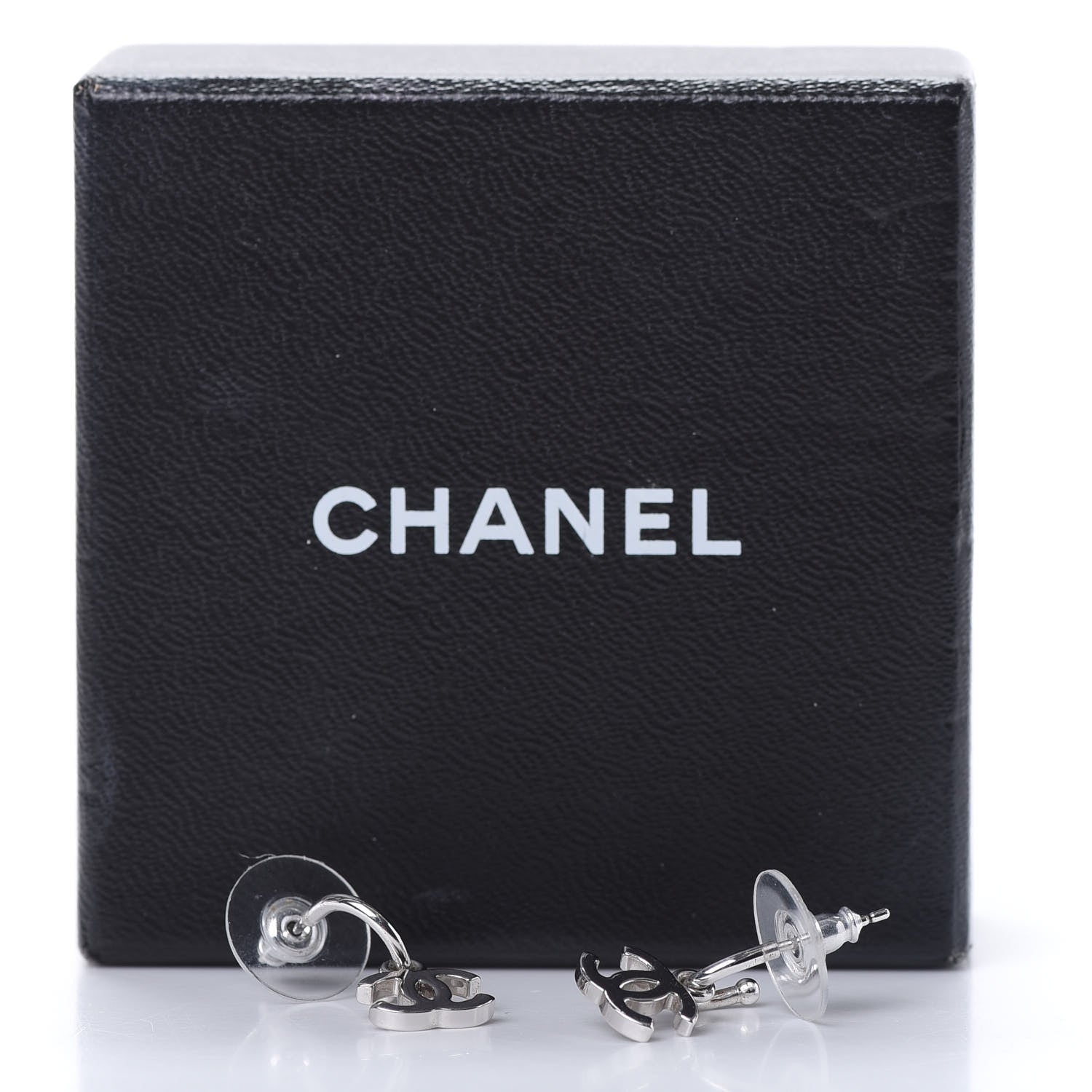 Chanel Ruthenium CC Drop Earrings Silver 4 of 4