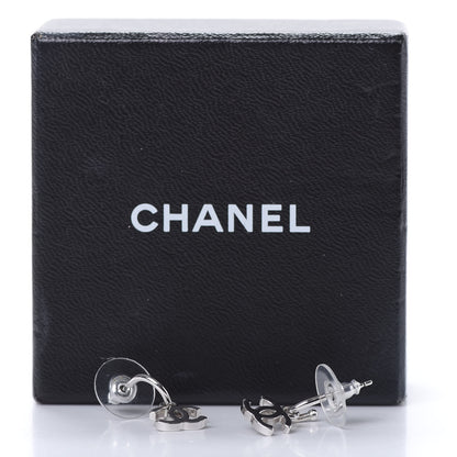 Chanel Ruthenium CC Drop Earrings Silver 4 of 4