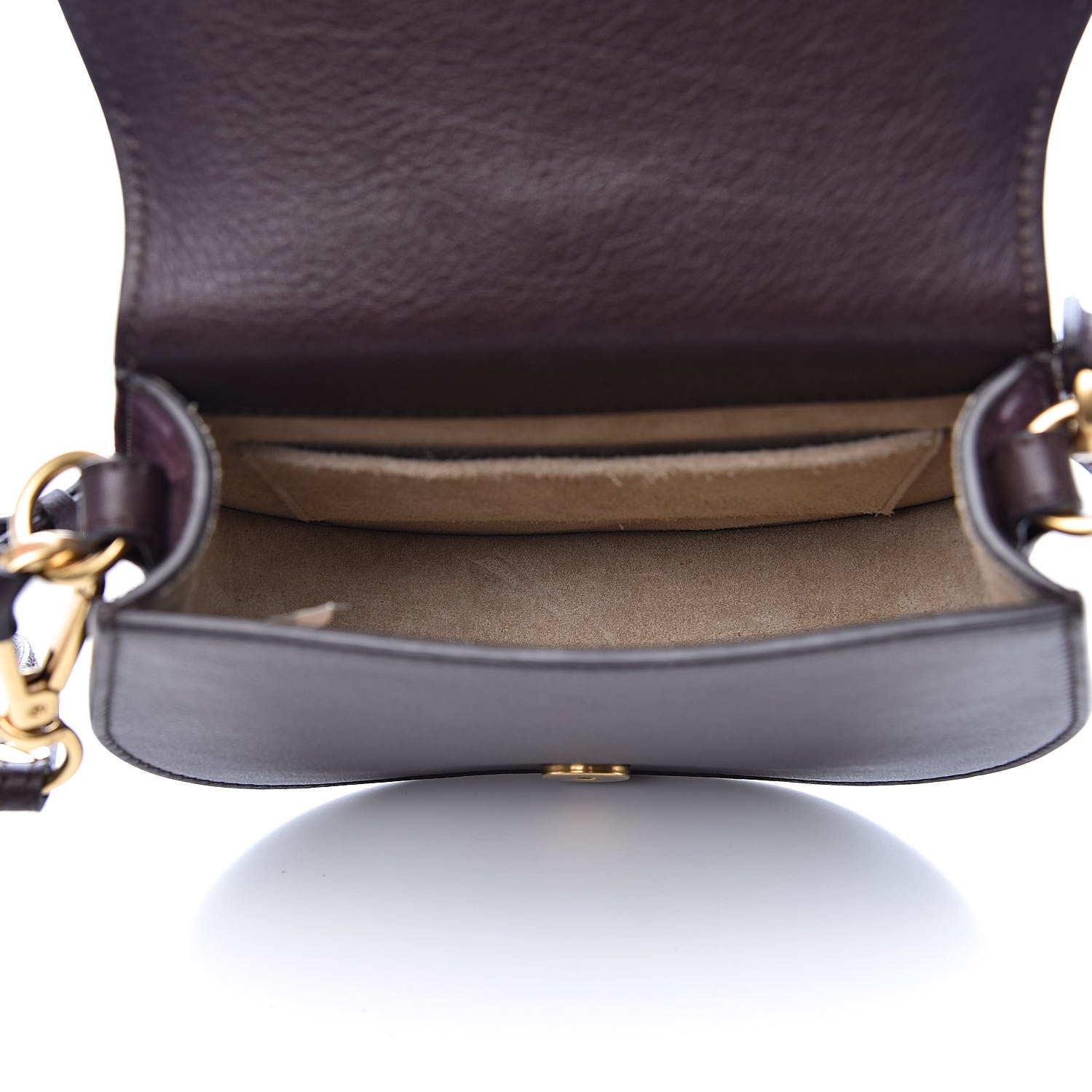 Chloe Calfskin Suede Small Nile Bracelet Bag Carbon Brown 6 of 13