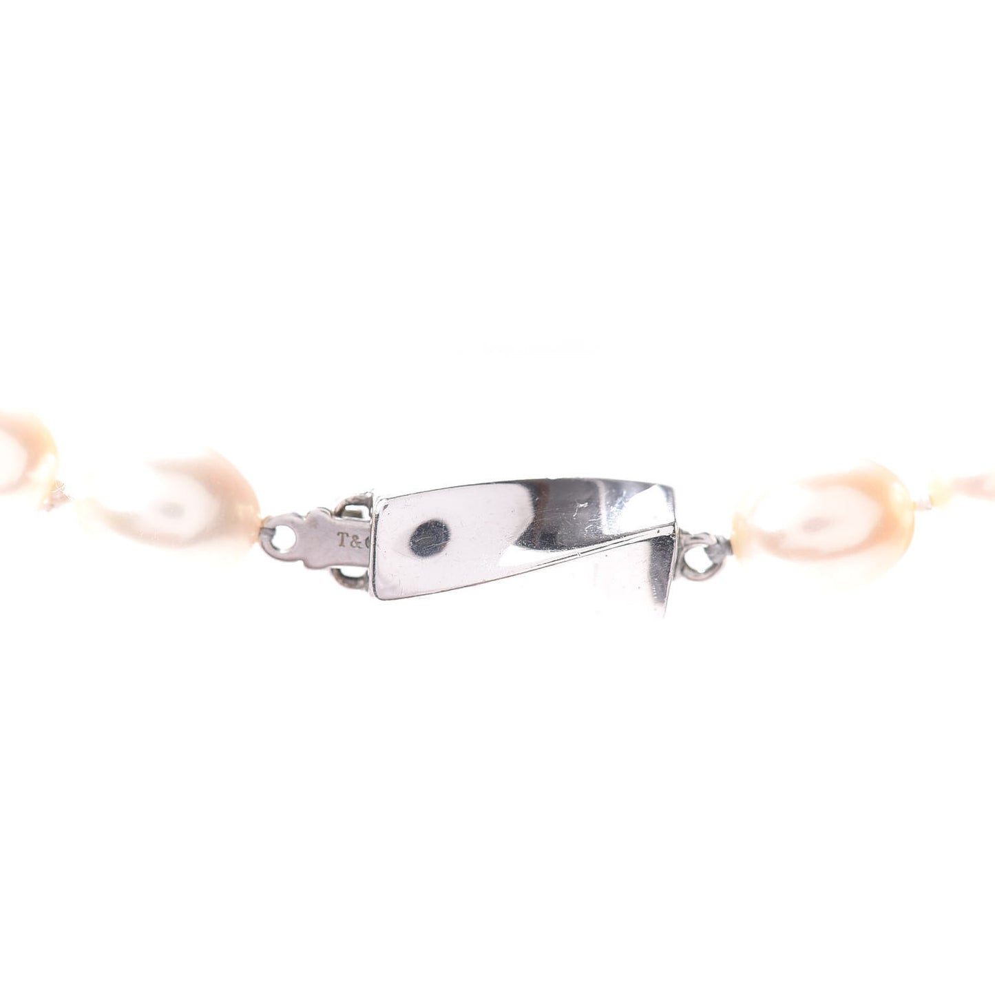 Sterling Silver Pearl 7mm Strand Twist Clasp Necklace