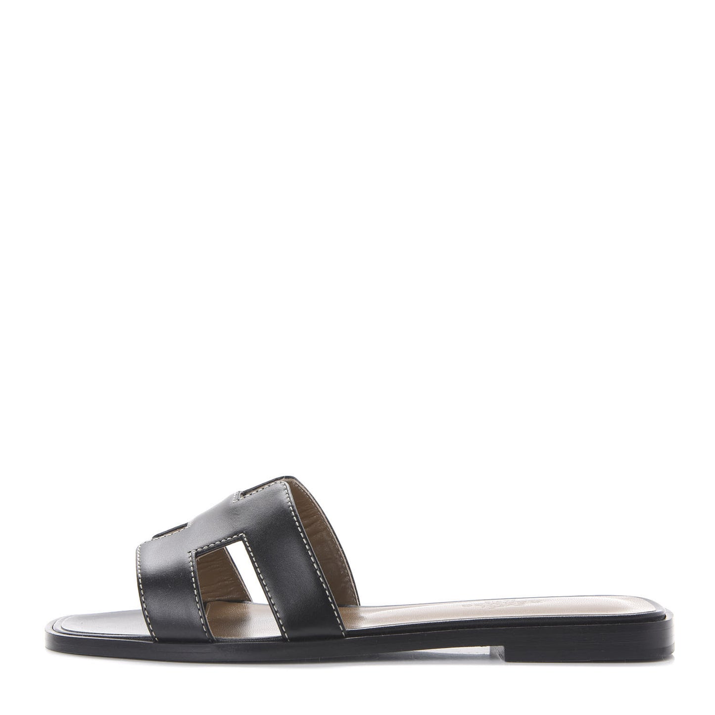 Box Calfskin Oran Sandals 36 Black
