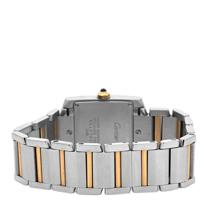 Cartier Stainless Steel 18K Yellow Gold 25mm Tank Francaise Quartz Watch 3 of 4