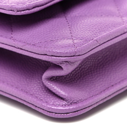Chanel Caviar Quilted Wallet On Chain WOC Purple 9 of 11