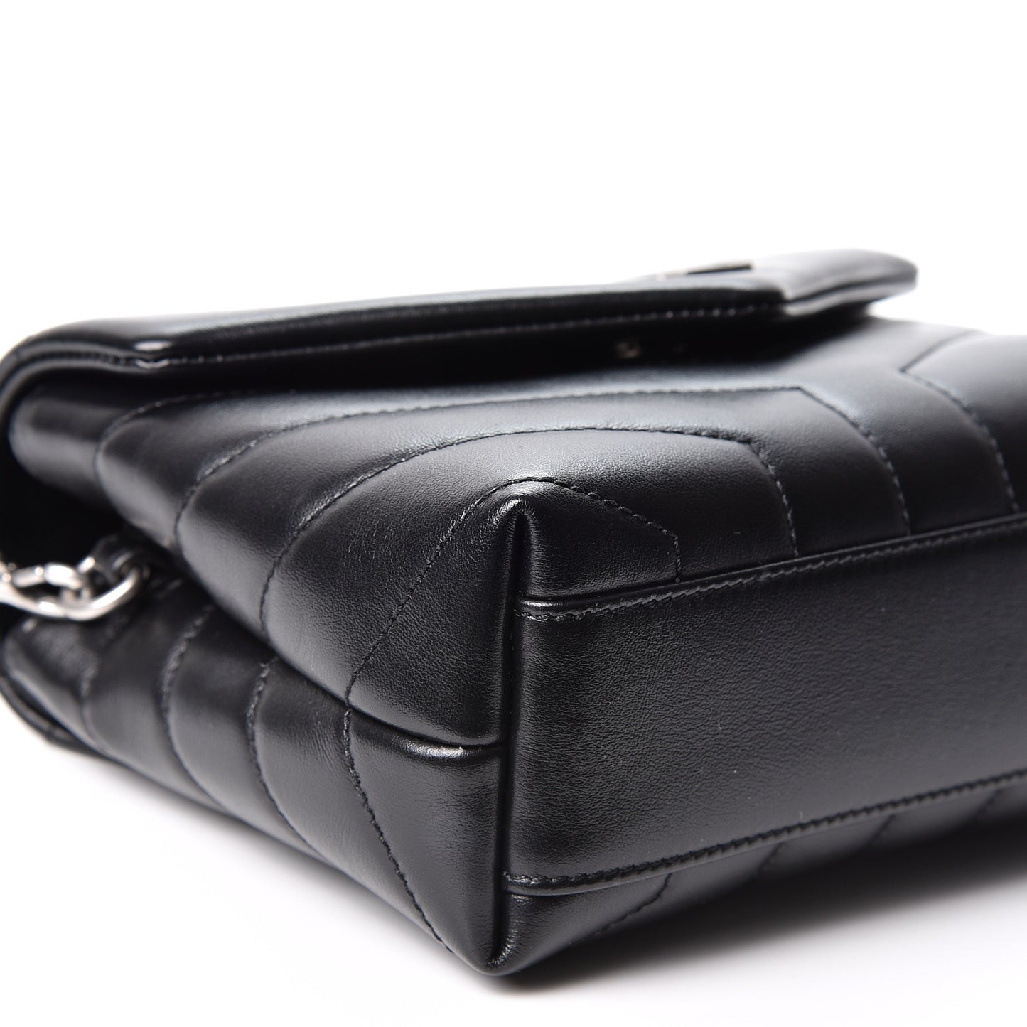 Calfskin Y Quilted Monogram Toy Loulou Crossbody Bag Black